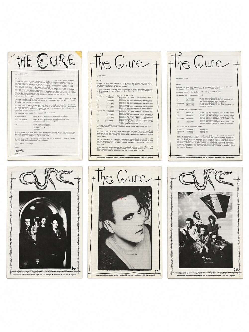 The Cure Fan Club Newsletter 6 Vintage Robert Smith Music Zine Memorabilia